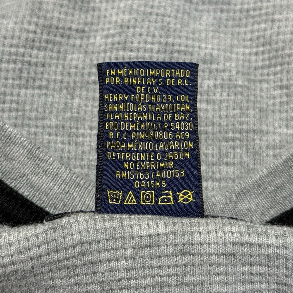 Polo Ralph Lauren Waffle Knit T Shirt Men XL Black Pony Logo Heather Gray Cotton - Picture 7 of 7
